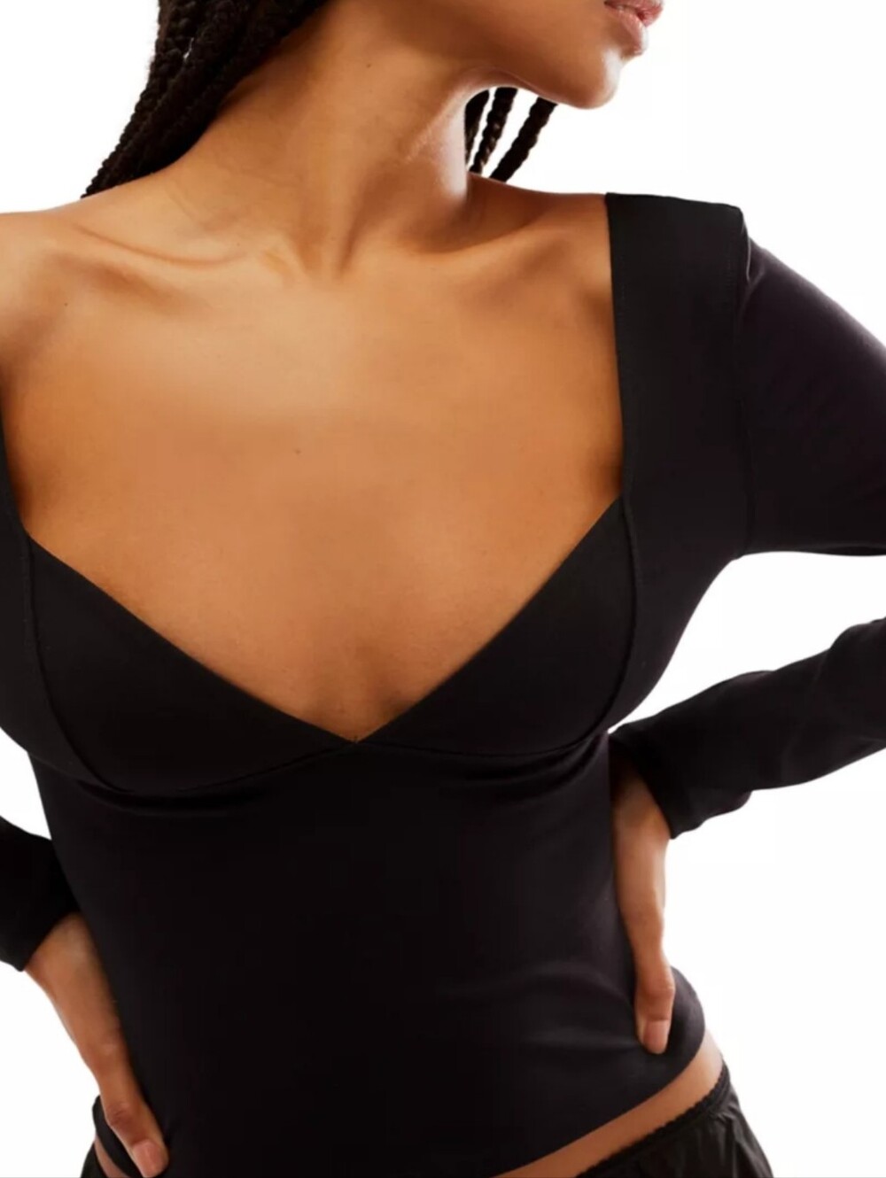 Intimately Free People Corset Duo Combo Cami In Black Noir Size M New NWT